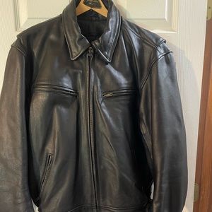 Men’s leather coat black